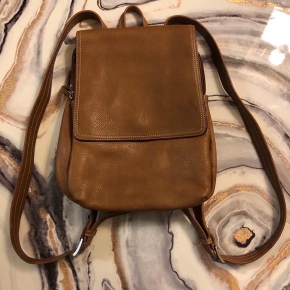 tignanello brown leather backpack